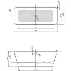 Cada de baie din acril Pool Spa  Adapto 180x80 (White) Thumb