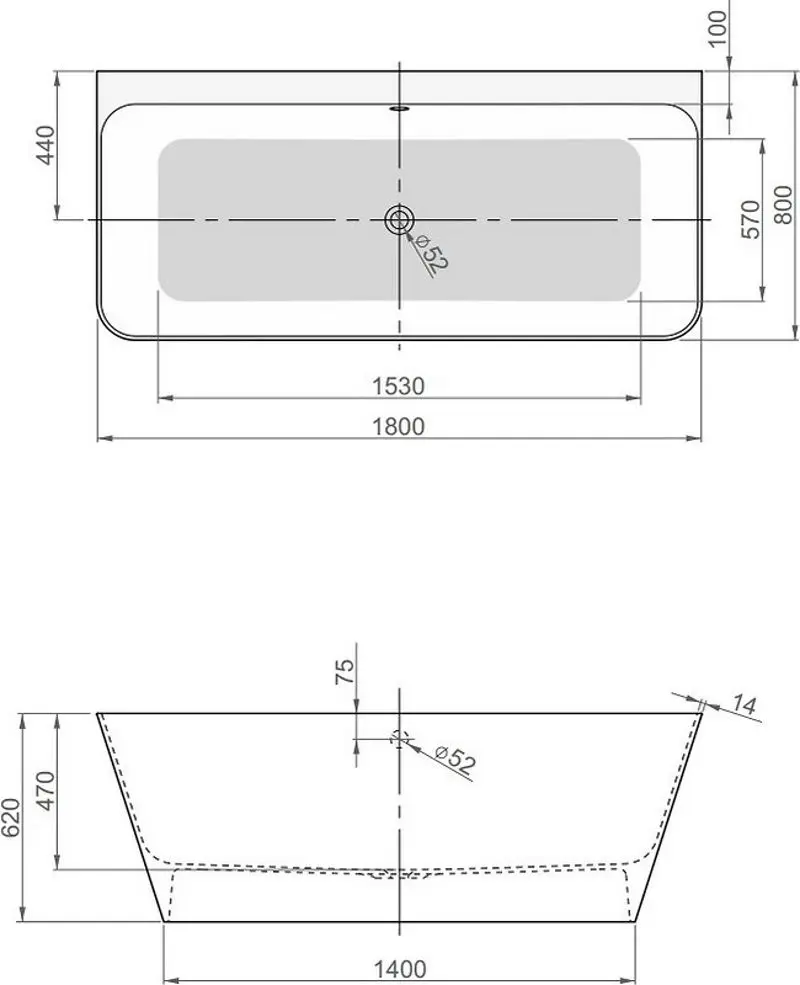 Cada de baie din acril Pool Spa  Adapto 180x80 (White)
