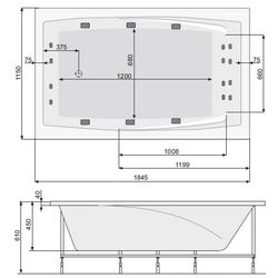 Cada de baie Pool Spa Fantasy 185x115 (White) Thumb