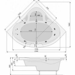 Сada de baie din acril Spa Triangel PWS4010ZS (White) Thumb