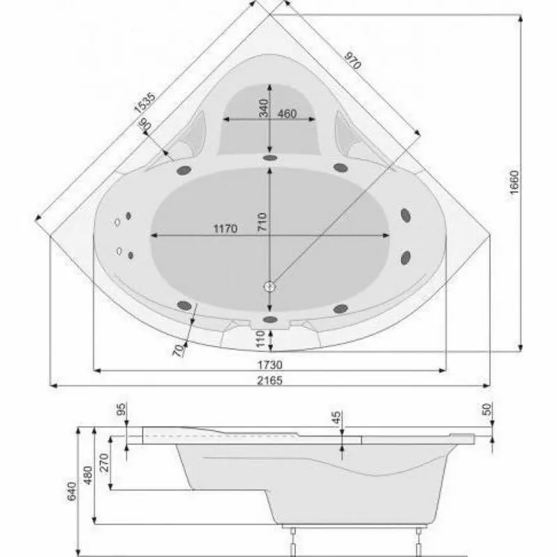 Сada de baie din acril Spa Triangel PWS4010ZS (White)