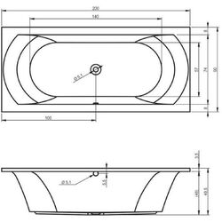 Cada de baie din acril Riho Lima 200x90 (White) Thumb