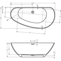 Cada de baie din piatra Riho Granada 190x90 (White) Thumb