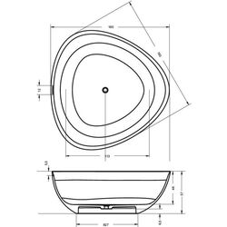 Cada de baie din piatra Riho Oviedo 160x160 (Matte White) Thumb