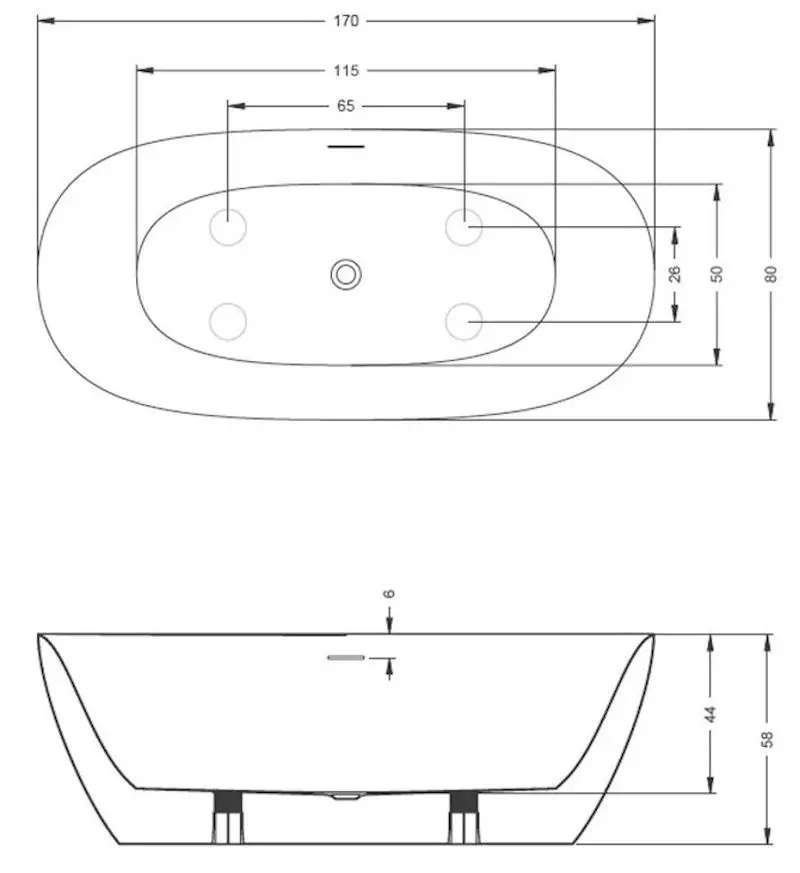 Сada de baie Riho Alpha B092001005 170х80 (White) - 4
