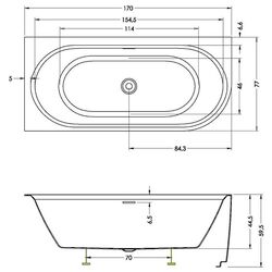 Сada de baie Riho B157007105 170х77 Right (White) Thumb