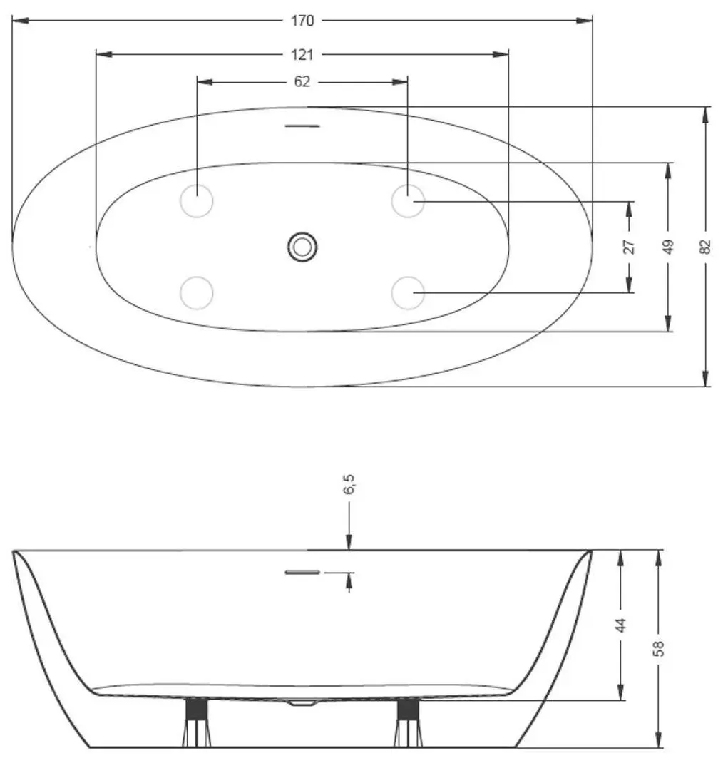 Сada de baie Riho Beta B093001005 170х82 (White) - 5