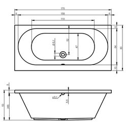 Cada de baie Riho Carolina B055001005 170x80 (White) Thumb