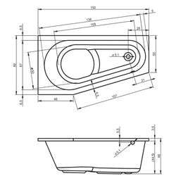 Сada de baie Riho Delta B066001005 150х80 Right (White) Thumb