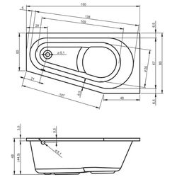 Сada de baie Riho Delta B067001005 150х80 Left (White) Thumb