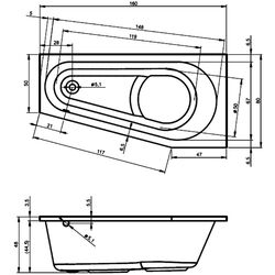 Cada de baie Riho Delta B069001005 160х80 Left (White) Thumb