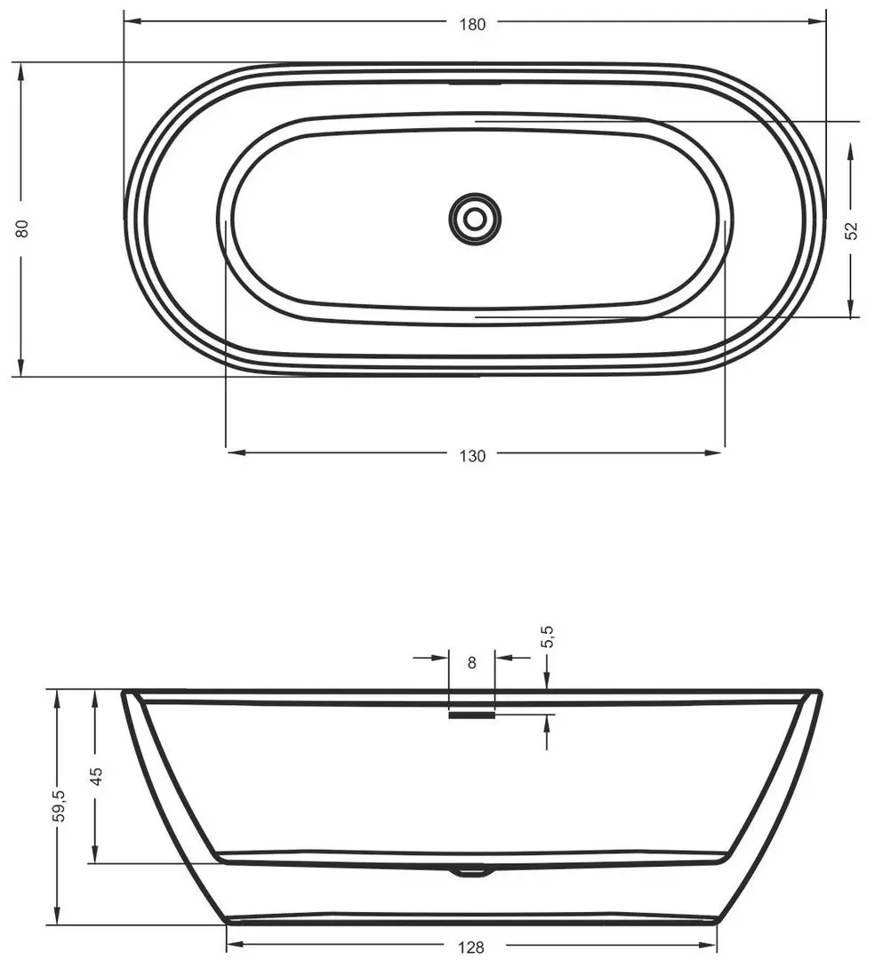 Cada de baie Riho Inspire B085001005 180х80 (White) - 8