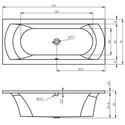 Cada de baie Riho Lima B051001005 170x75 (White) Thumb