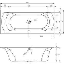 Cada de baie Riho Linares Velvet B141001105 170x75 (White) Thumb
