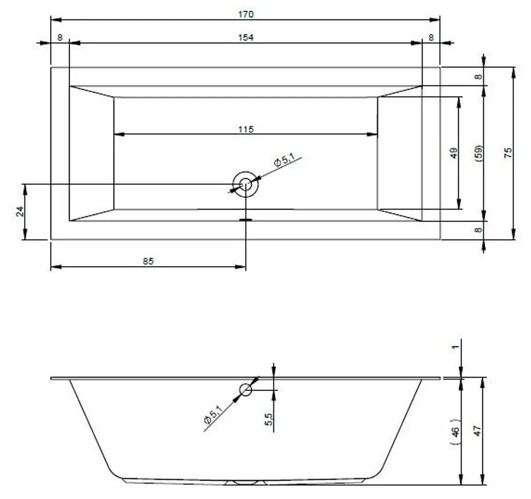 Cada de baie Riho Lugo B132001005 170х75 (White)