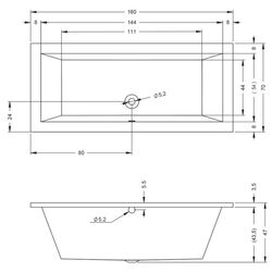 Cada de baie Riho Lusso B013001005 160x70 (White) Thumb