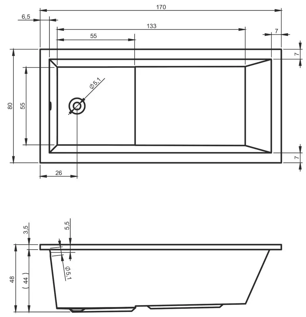 Cada de baie Riho Lusso Plus B006001005 170x80 (White) - 4