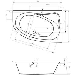 Cada de baie Riho Lyra B018001005 170х110 Left (White) Thumb
