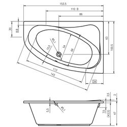 Cada de baie Riho Lyra B022001005 153х100 Left (White) Thumb