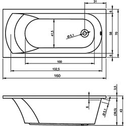 Cada de baie Riho Miami B059001005 160х70 (White) Thumb