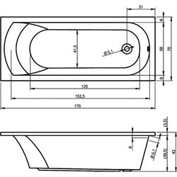 Cada baie Riho Miami B060001005 170x70 (White) Thumb