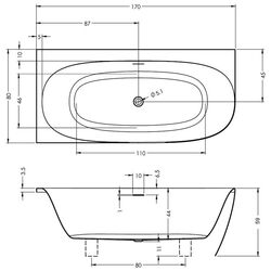 Сada de baie Riho Omega B2W B097001005 170х80 Right (White) Thumb