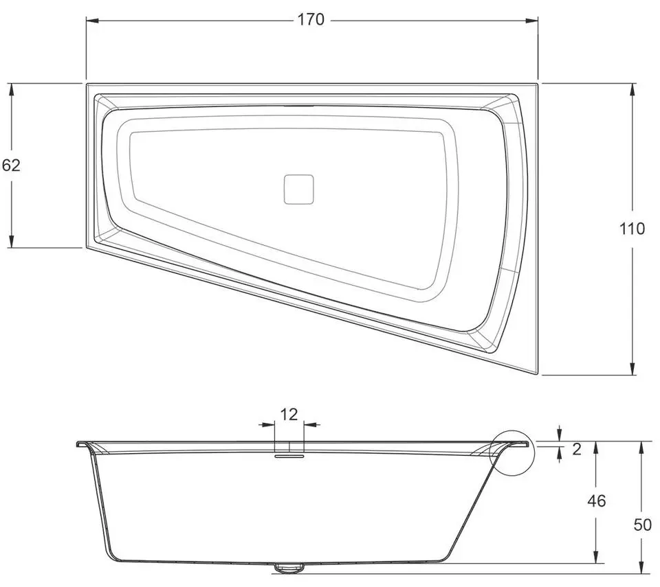 Cada de baie Riho Still Smart LED B102001005 170х110 Left (White) - 5