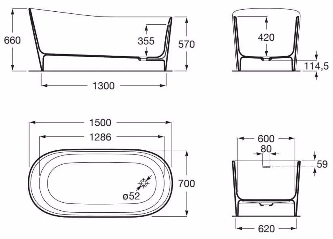 Cada de baie Roca Maui A248499000 150х70 (White)
