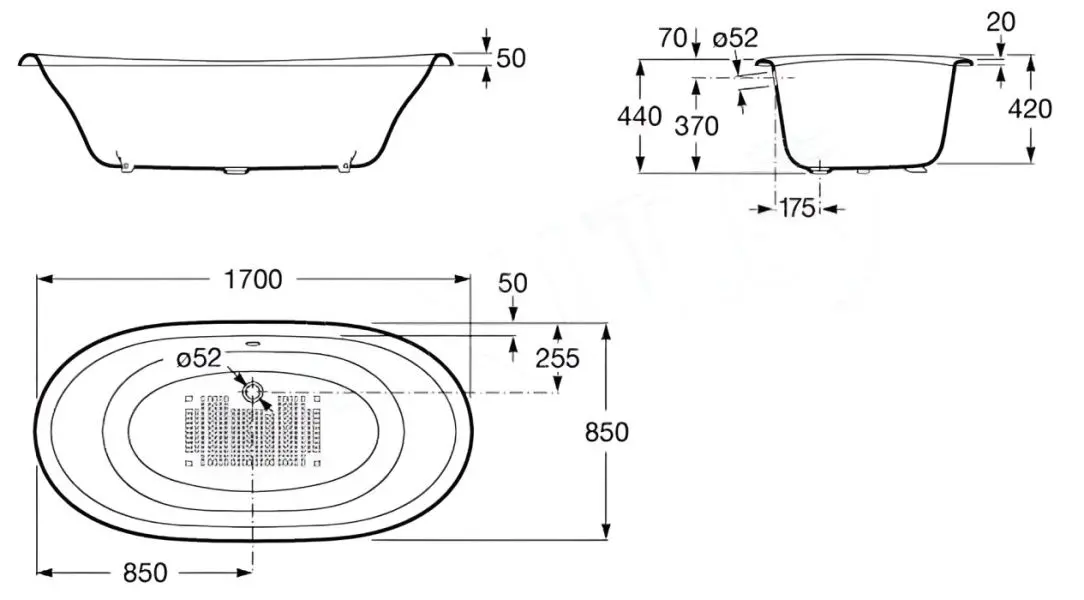 Cada de baie Roca NewCast A233650007 170х85 (White)
