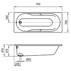 Cada de baie Roca Tazia A248396000 160х70 (White) Thumb