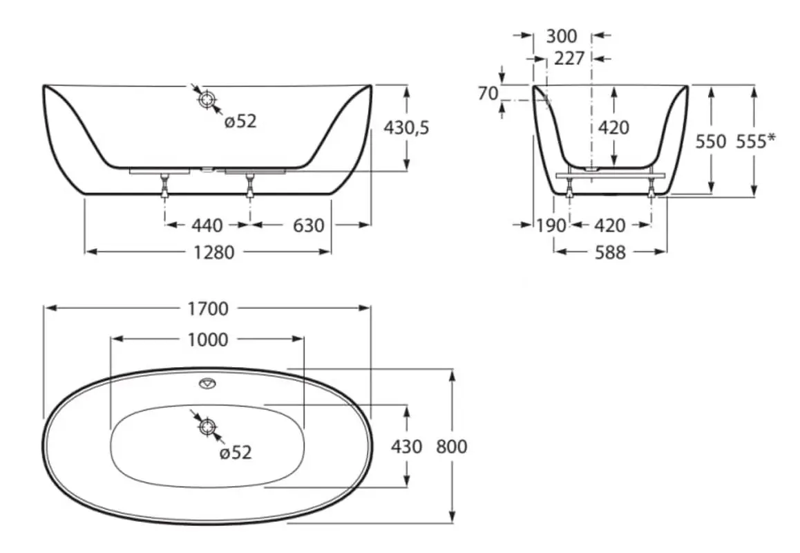 Cada de baie Roca Virginia A248313000 170х80 (White)