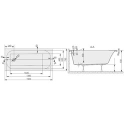 Cada de baie Sanaplast Free WP 75x170 + STW biew (White) Thumb