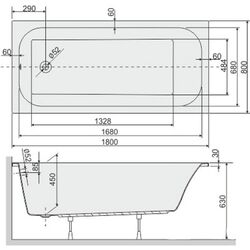Cada de baie Sanplast WP/Free 80x180 STW biew (White) Thumb