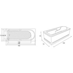 Ванна акриловая Kring Siena 100856605 160x70 (White) Thumb