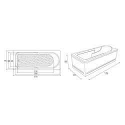 Сadă de baie Fibrex Siena 100874144 170x70 (White) Thumb