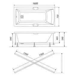 Cada de baie Triton Aleksa 160x75 (White) Thumb