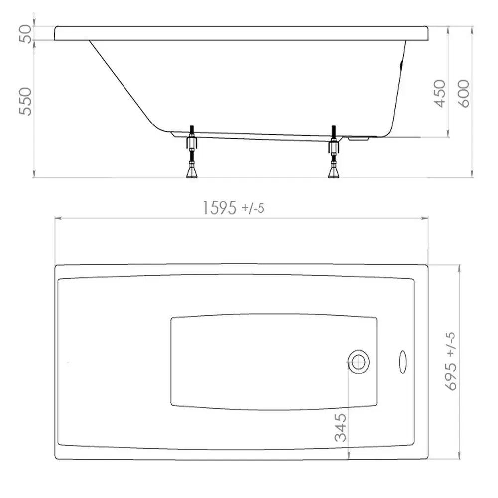 Cada de baie Triton Djena Ekstra 160x70 (White)