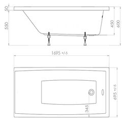 Cada de baie Triton Djena Ekstra 170x70 (White) Thumb