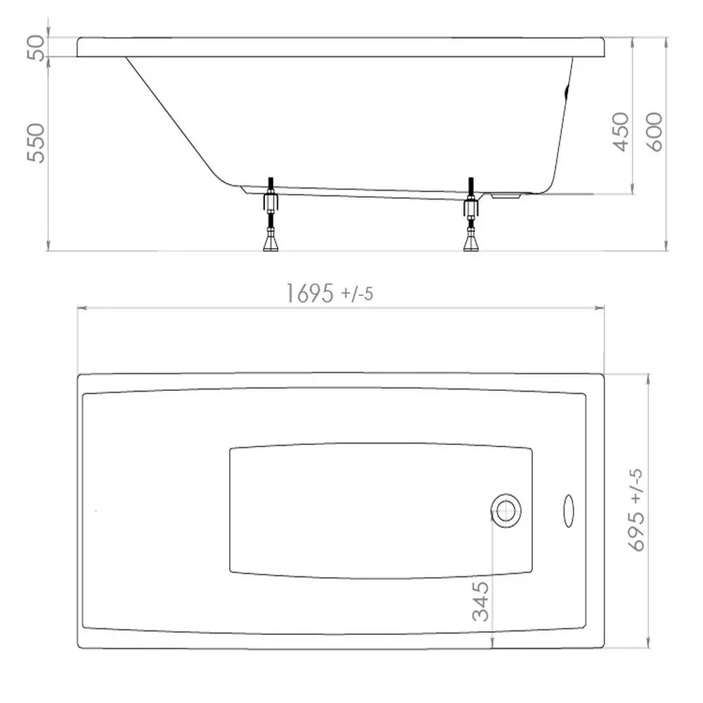 Cada de baie Triton Djena Ekstra 170x70 (White)