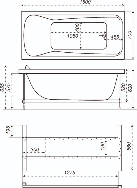 Cada de baie Triton Emma 150x70 (White) - 5