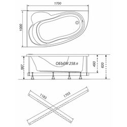 Cada de baie Triton Izabel New 170x100 Right (White) Thumb