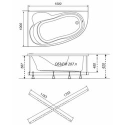 Cada de baie Triton Kayli New 150x100 Right (White) Thumb