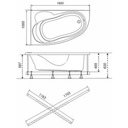 Cada de baie Triton Nikol Ekstra 160x100 Right (White) Thumb