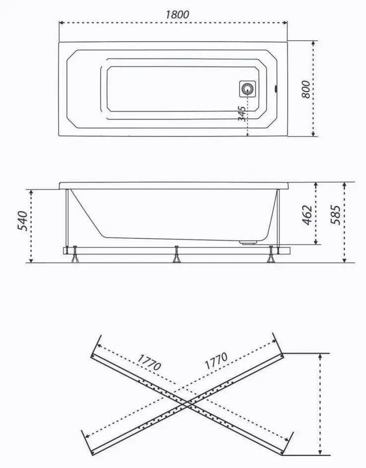 Cada de baie Triton Praga 180x80 (White)