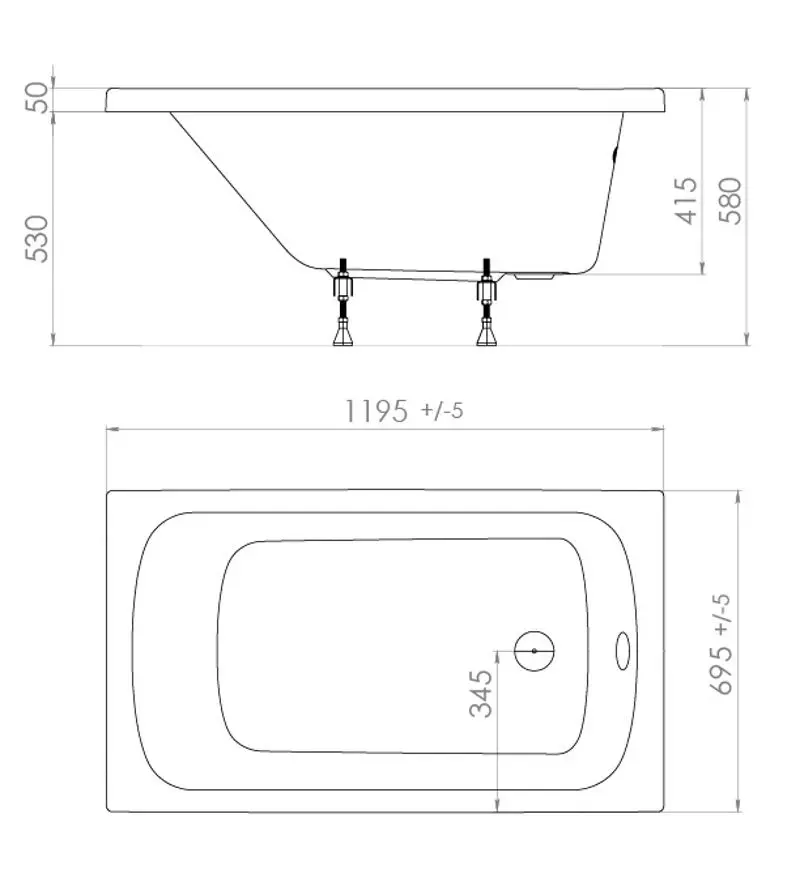 Cada de baie Triton Standart Ekstra 120x70 (White)