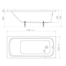 Cada de baie Triton Standart Ekstra 160x70 (White) Thumb