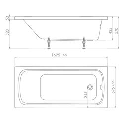 Cada de baie Triton Standart Ekstra 170x70 (White) Thumb