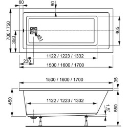 Cada de baie Vagnerplast Cavallo 170x75 (White) Thumb