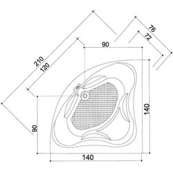 Cada de baie din acril hidromasaj Kring Venus 140x140 Kit (White) Thumb