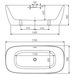 Ванна Volle 12-22-808M 170х80 (Matte White) Thumb